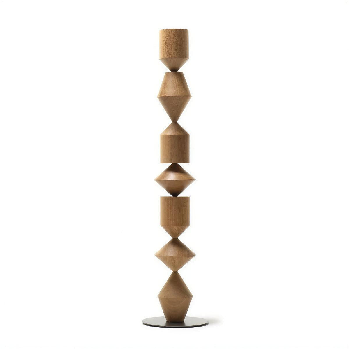 Mid Century Style Floor Lamp With Geometric Sculptural Design