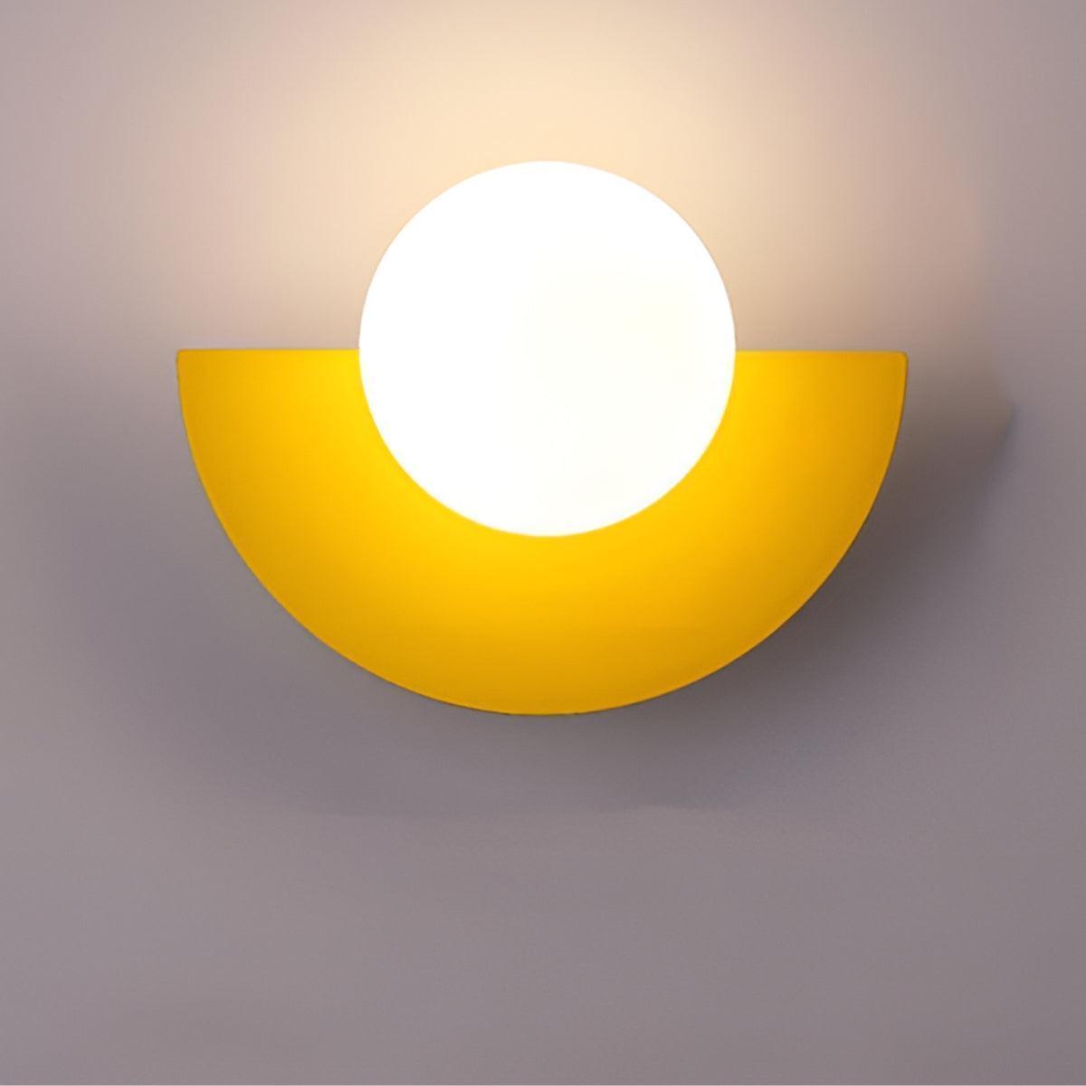 Mid Century Wall Lamp With Artistic Half Circle Design