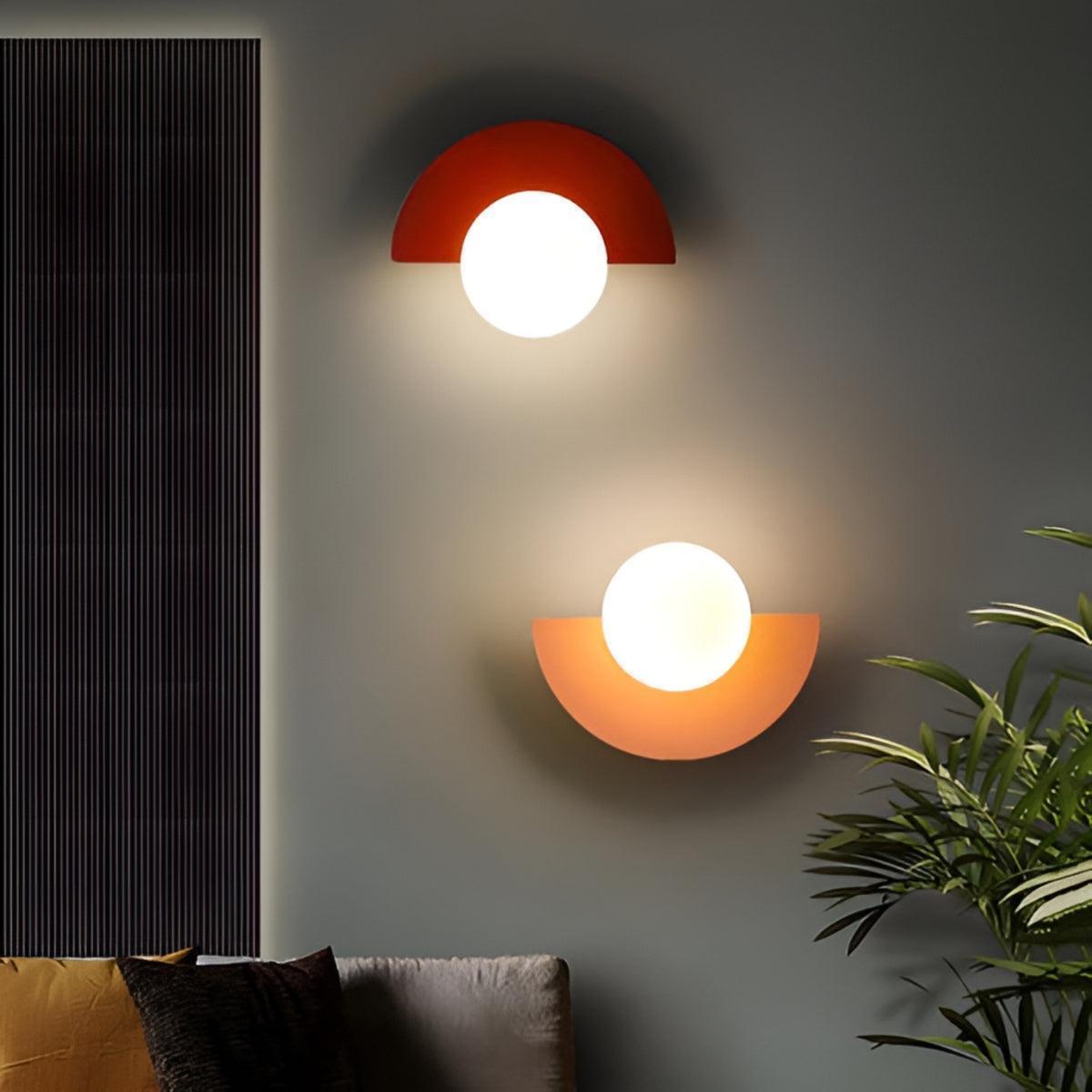 Mid Century Wall Lamp With Artistic Half Circle Design