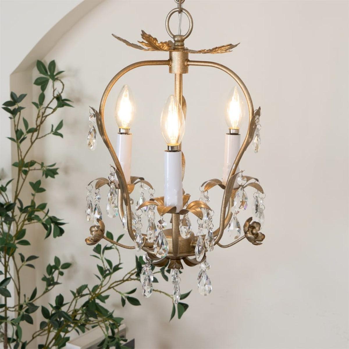 Mini Decorative Vintage Crystal Ceiling Chandelier Light