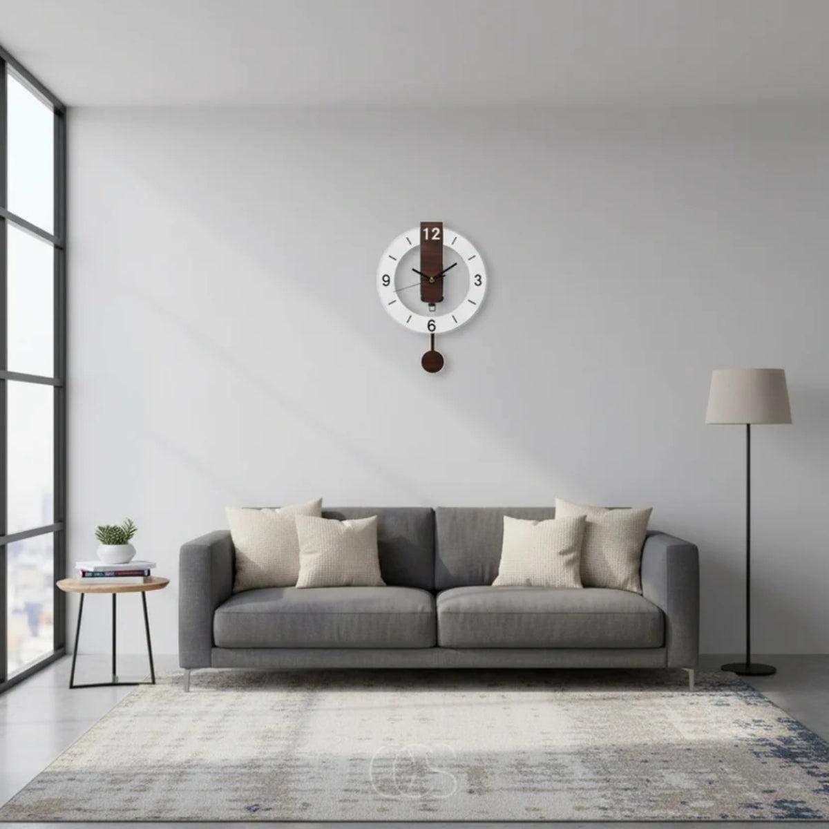 Minimalist Pendulum Wall Clock With Silent Movement