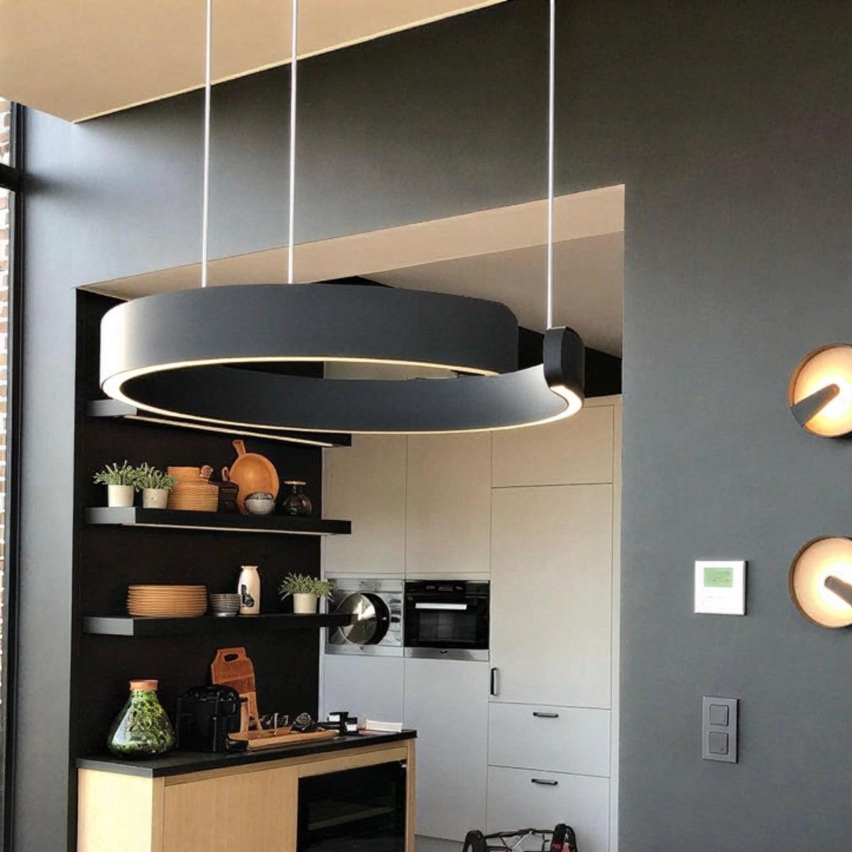 Modern Circular LED Halo Chandelier Pendant Ceiling Light