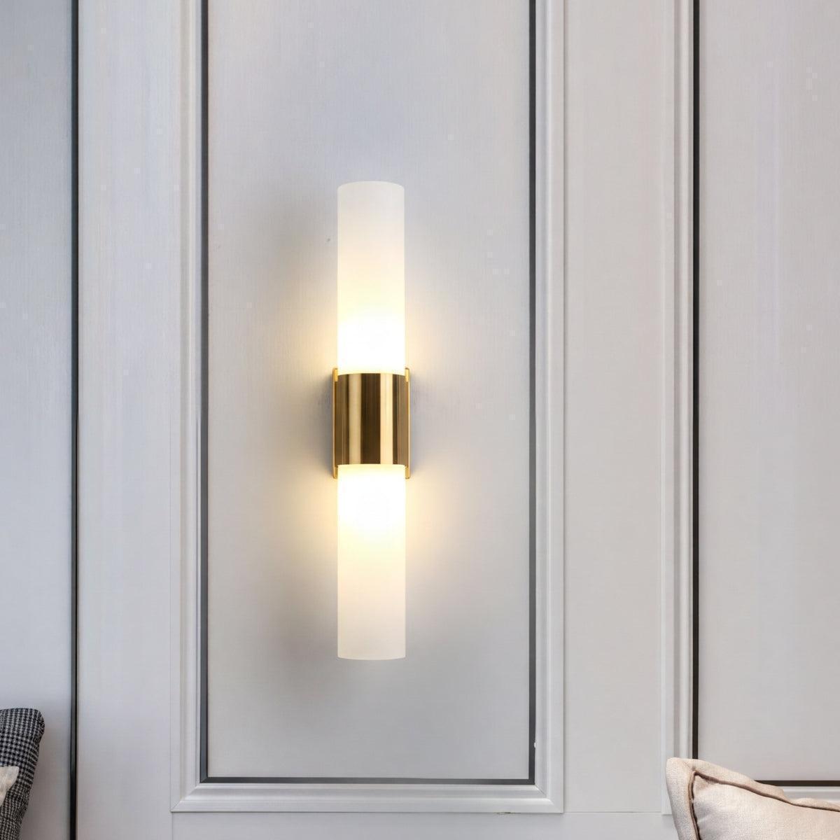 Modern Double Headed Wall Light With Up Down LED Lighting And Minimalist Design