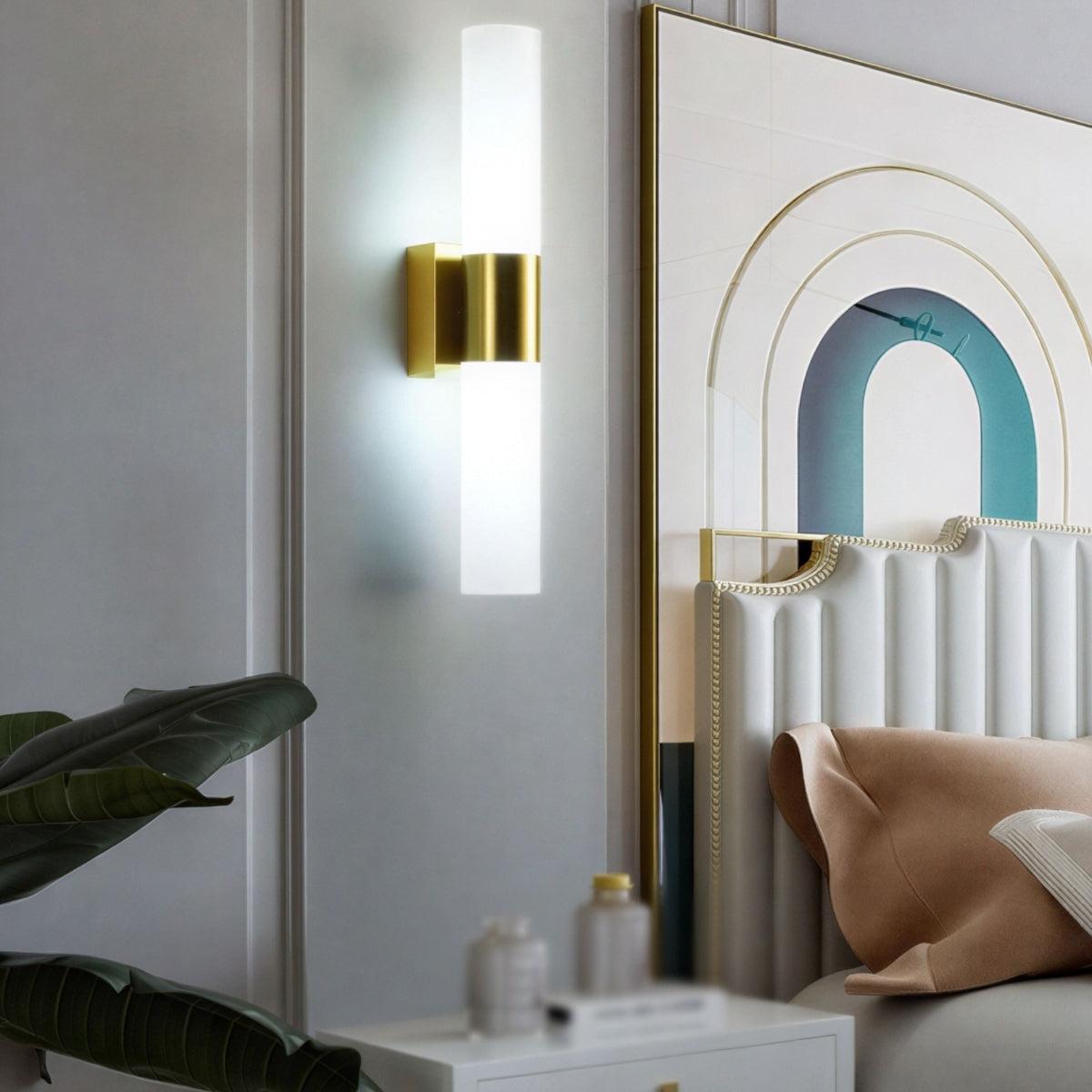 Modern Double Headed Wall Light With Up Down LED Lighting And Minimalist Design