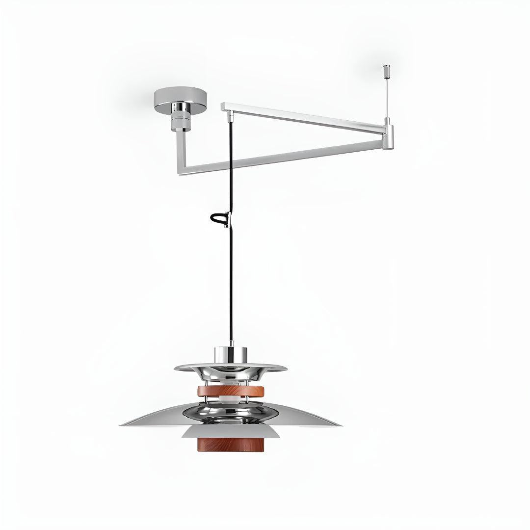 Modern Metal Pendant Light With Adjustable Swing Arm Design
