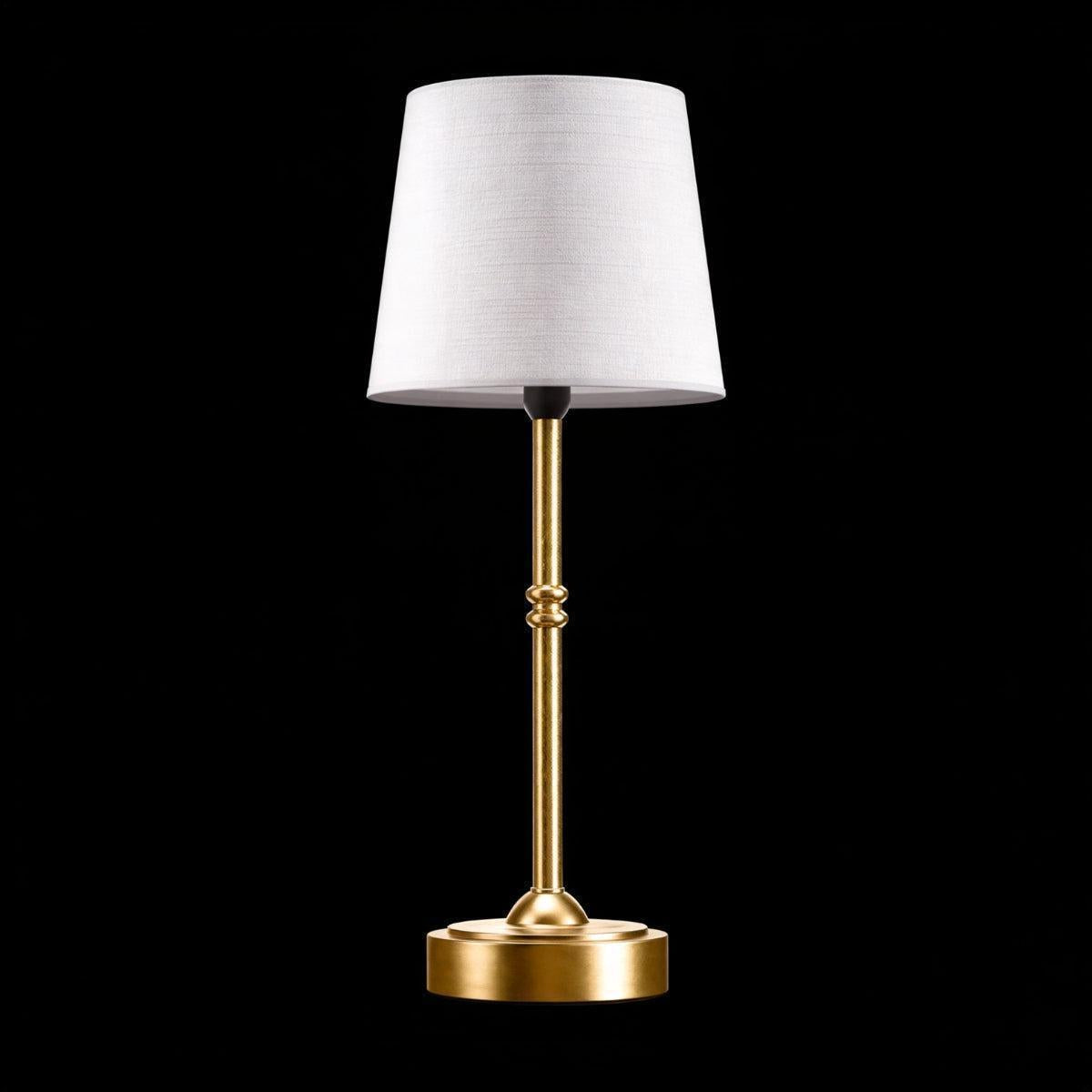 Modern Portable Rechargeable Table Lamp With Material Shade And Cordless Battery Design