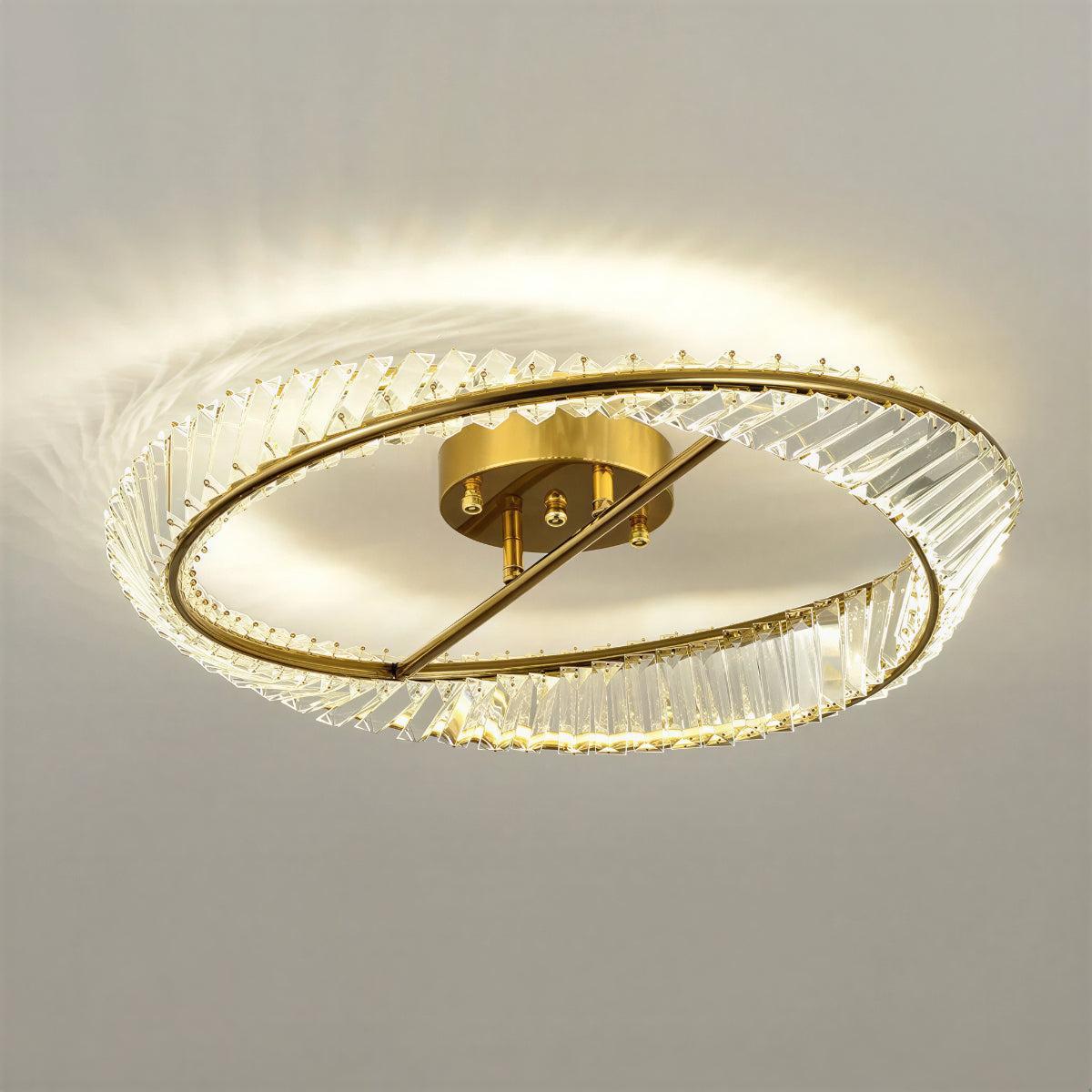 Modern Round Crystal Ceiling Lights With Halo Design