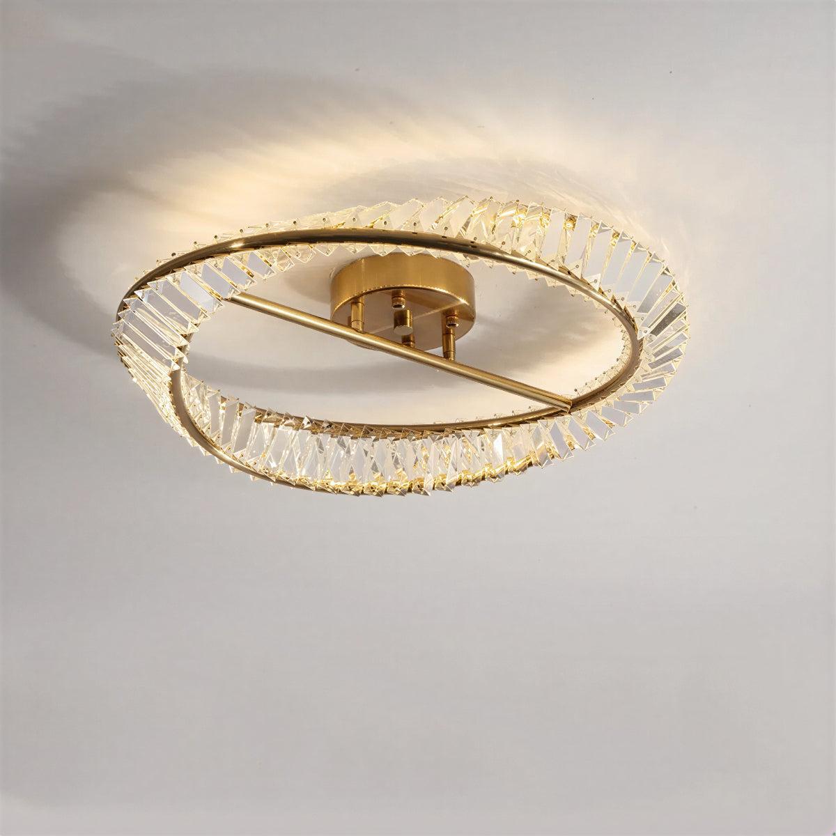 Modern Round Crystal Ceiling Lights With Halo Design