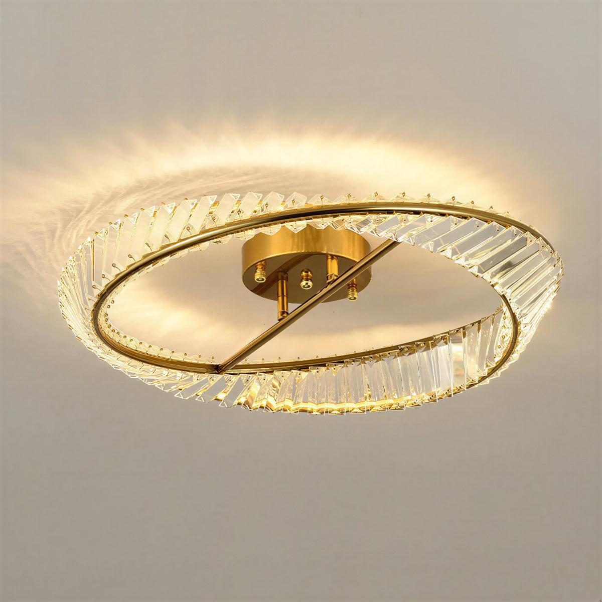 Modern Round Crystal Ceiling Lights With Halo Design