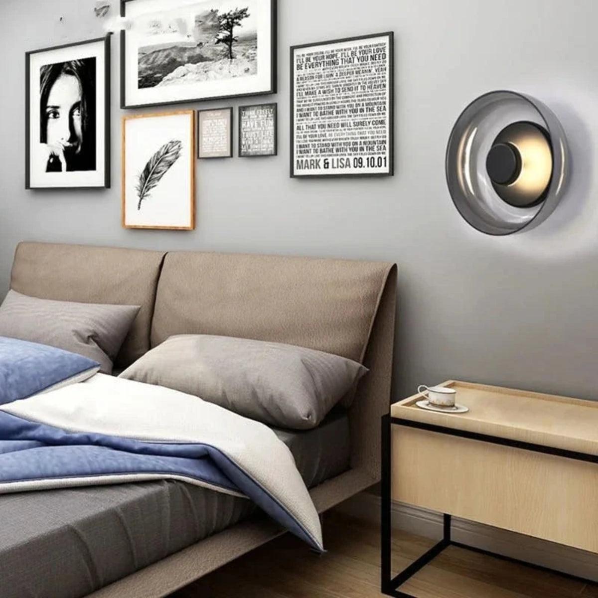 Modern Round Glass Shade Wall Light
