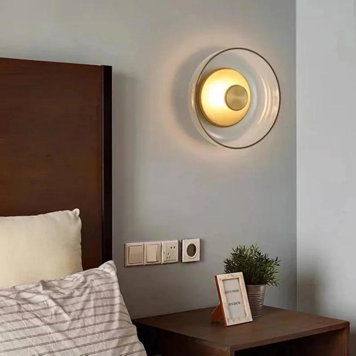 Modern Round Glass Shade Wall Light