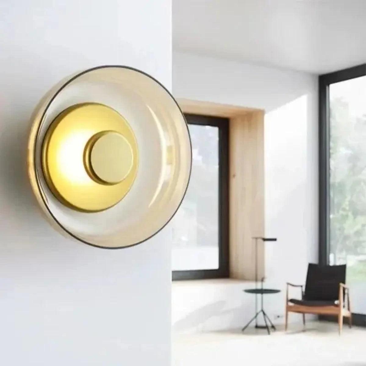 Modern Round Glass Shade Wall Light
