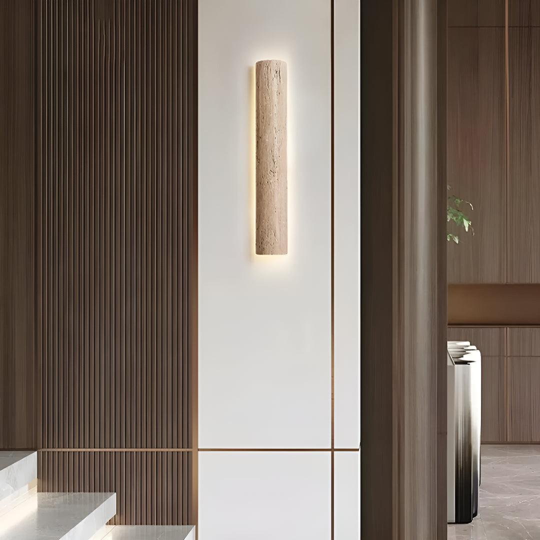 Modern Stone Wall Sconce Light With LED Ambient Glow