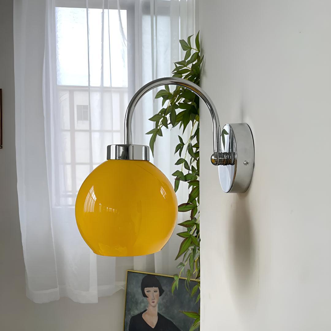 Modern Wall Light with Glass Globe Shade for Home Interiors