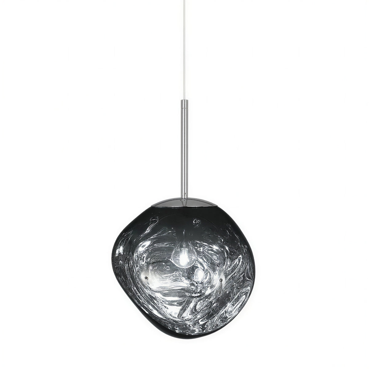 Molten Lava Fused Glass Pendant Ceiling Light With Sculptural Organic Blown Design