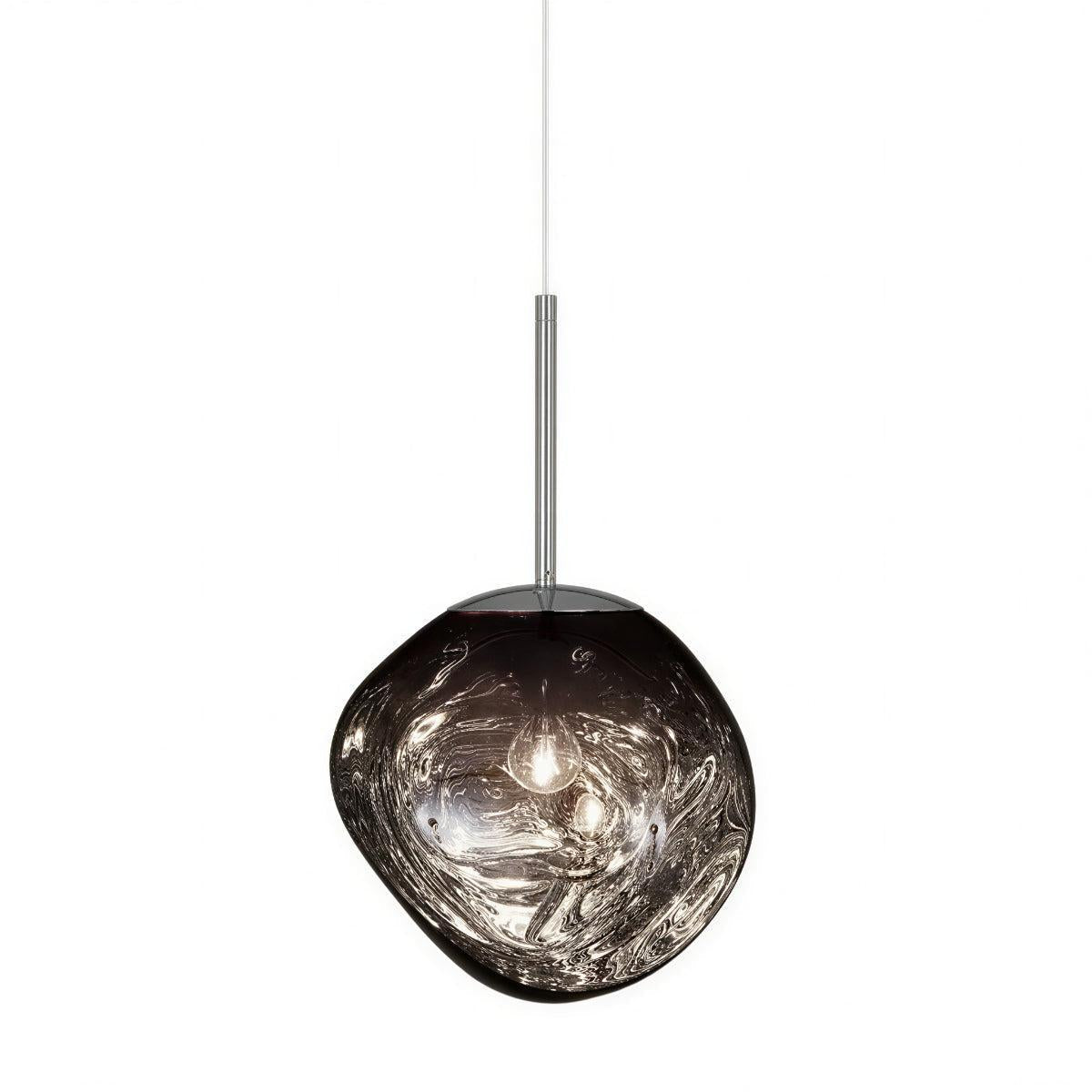 Molten Lava Fused Glass Pendant Ceiling Light With Sculptural Organic Blown Design