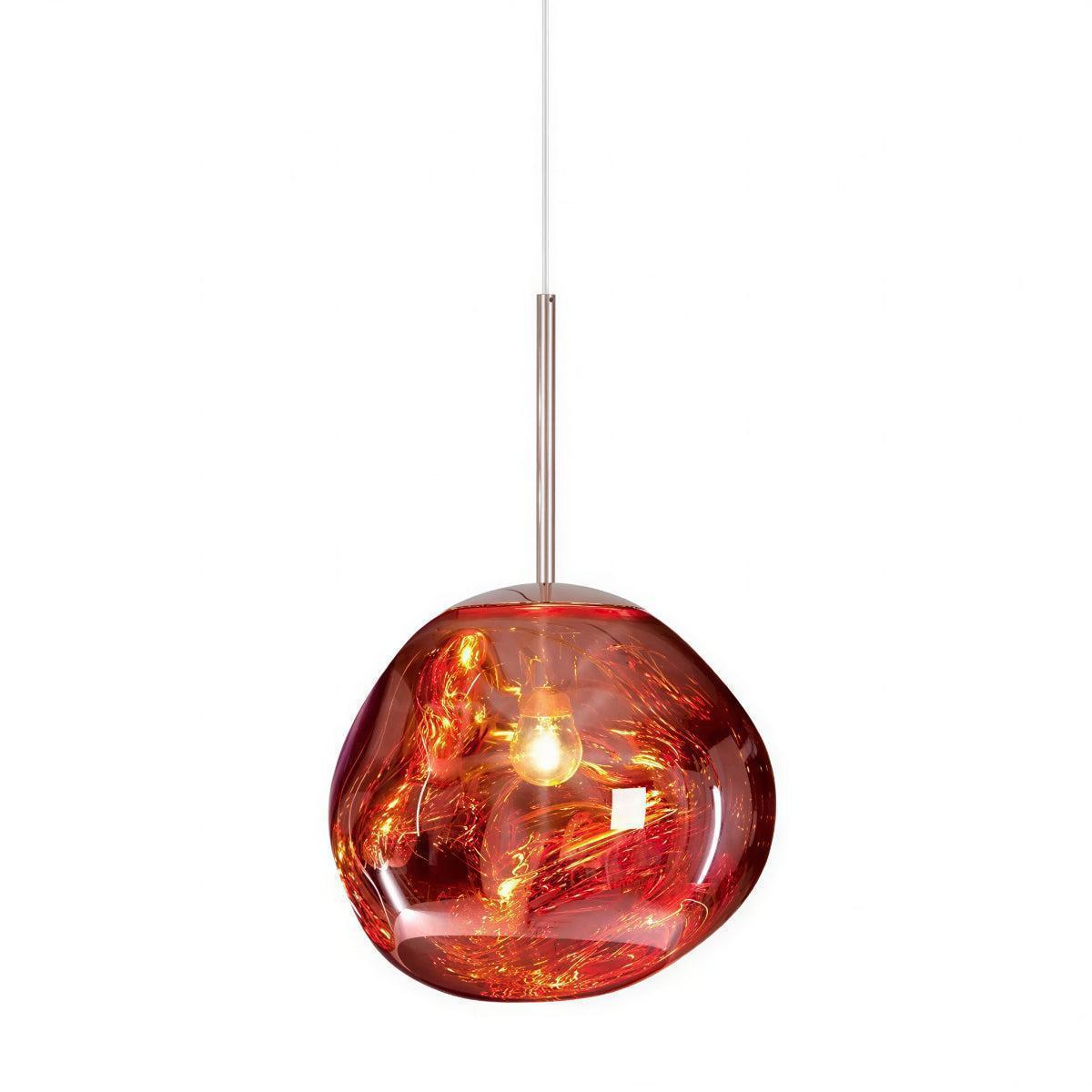 Molten Lava Fused Glass Pendant Ceiling Light With Sculptural Organic Blown Design