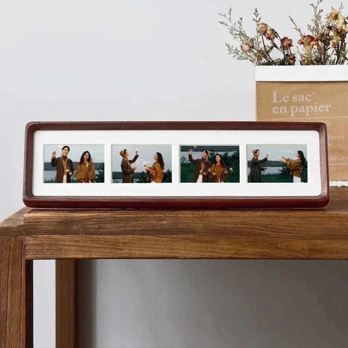 Multi Photo Frame With Wooden Gallery Collage Display