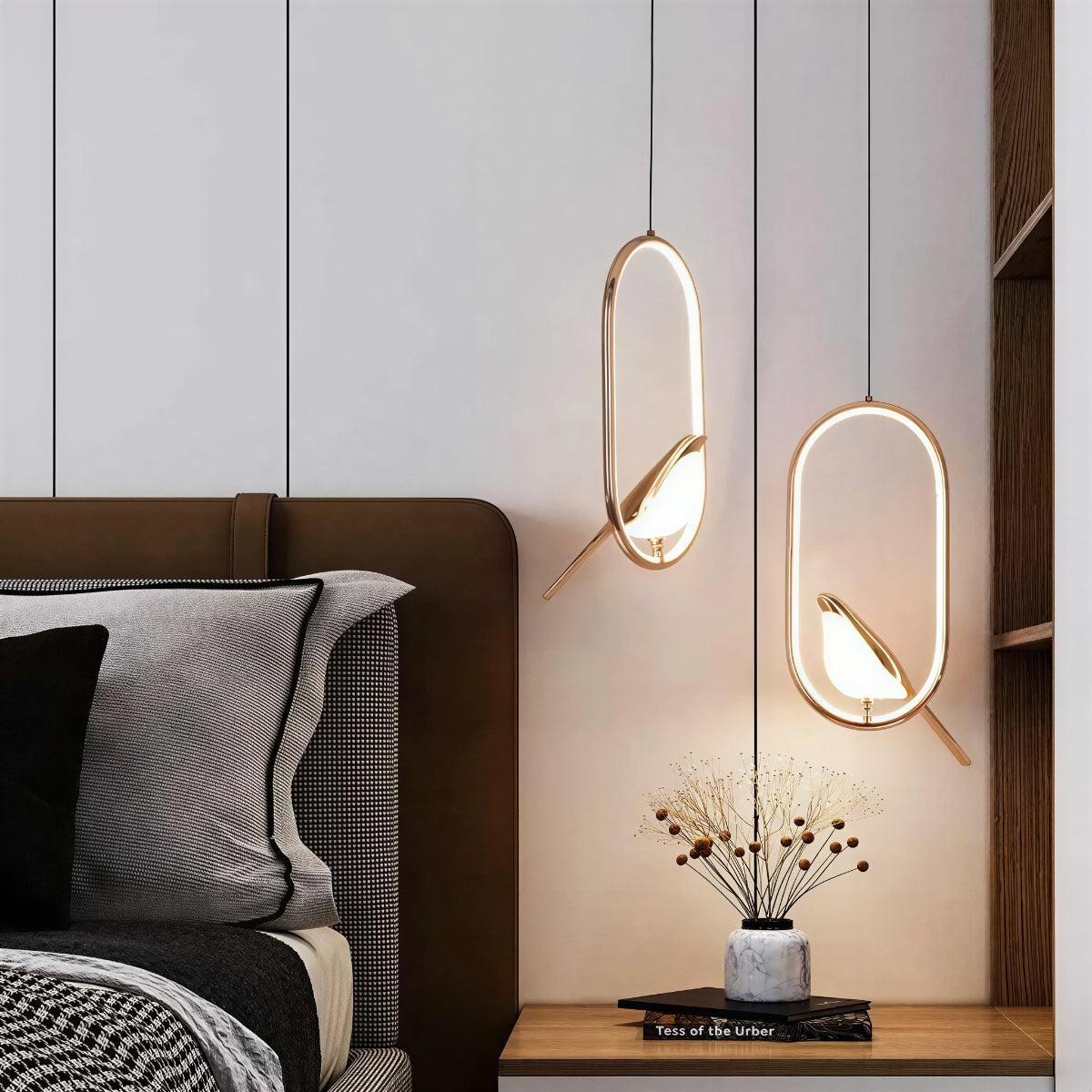 Nature-Inspired Bird Styled Sculptural Pendant Ceiling Light Fixture