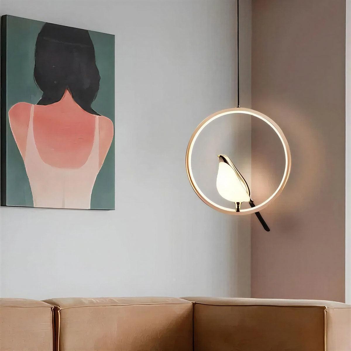 Nature-Inspired Bird Styled Sculptural Pendant Ceiling Light Fixture