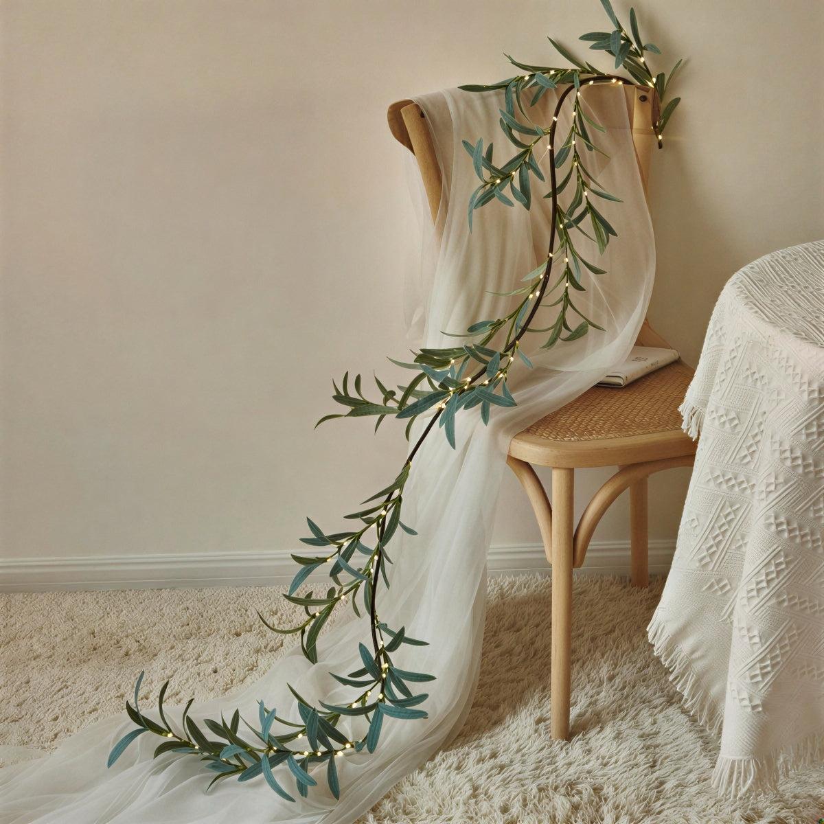 Olive Branch Garland Fairy Lights For Aesthetic Room Decor