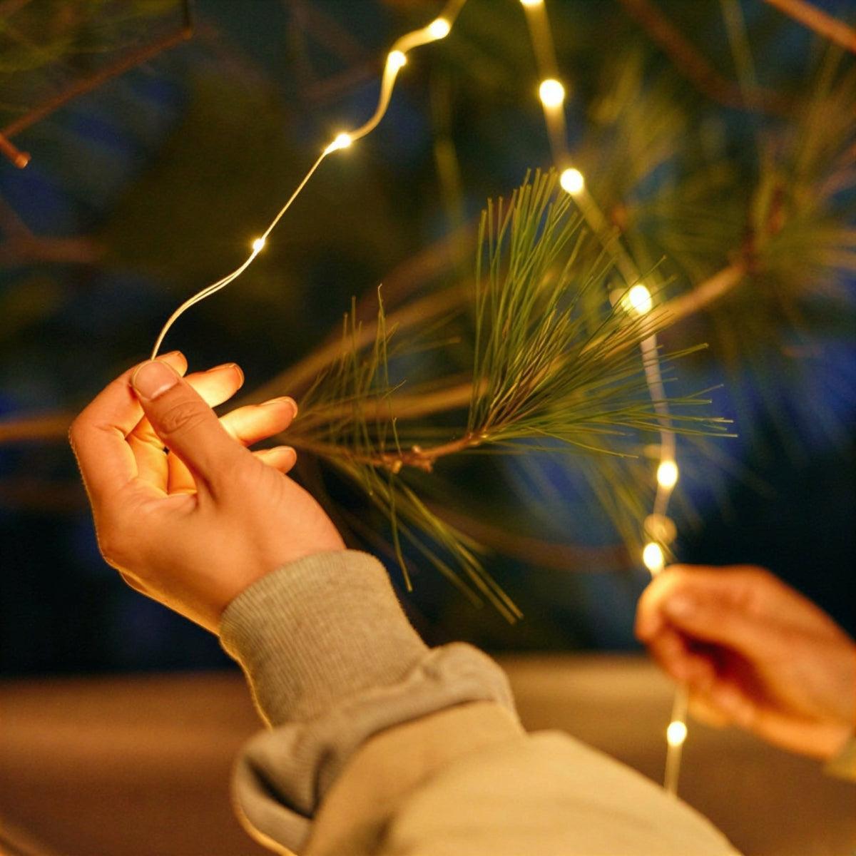 Outdoor Battery Powered Garden Fairy Lights With Retractable Storage Case