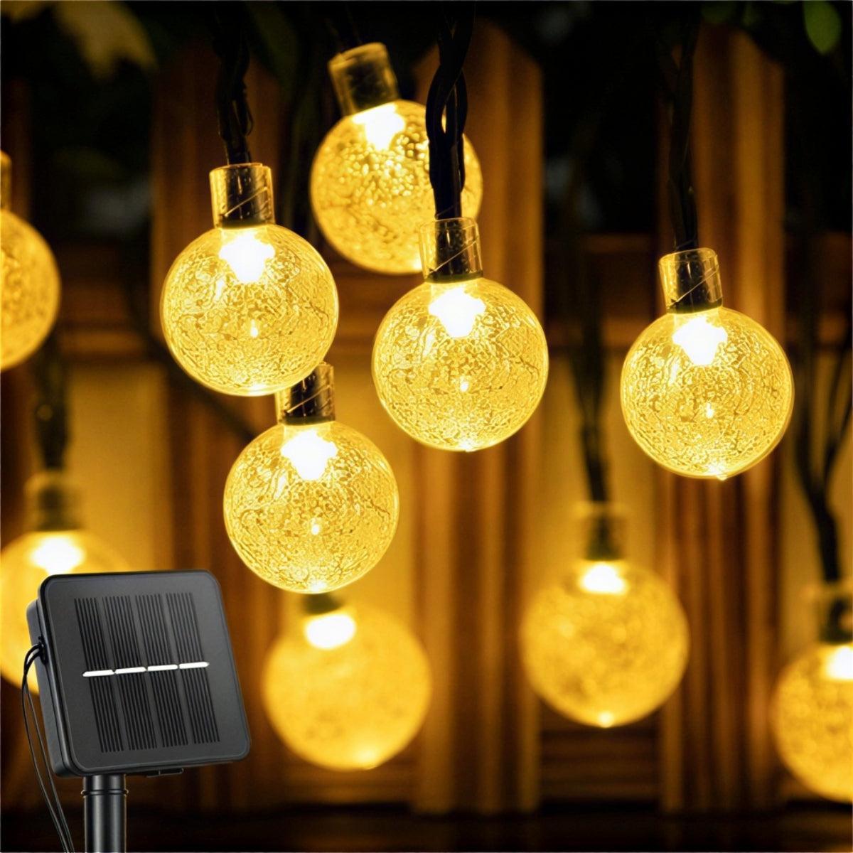 Outdoor Solar Powered Garden Lights With Spherical Bulbs