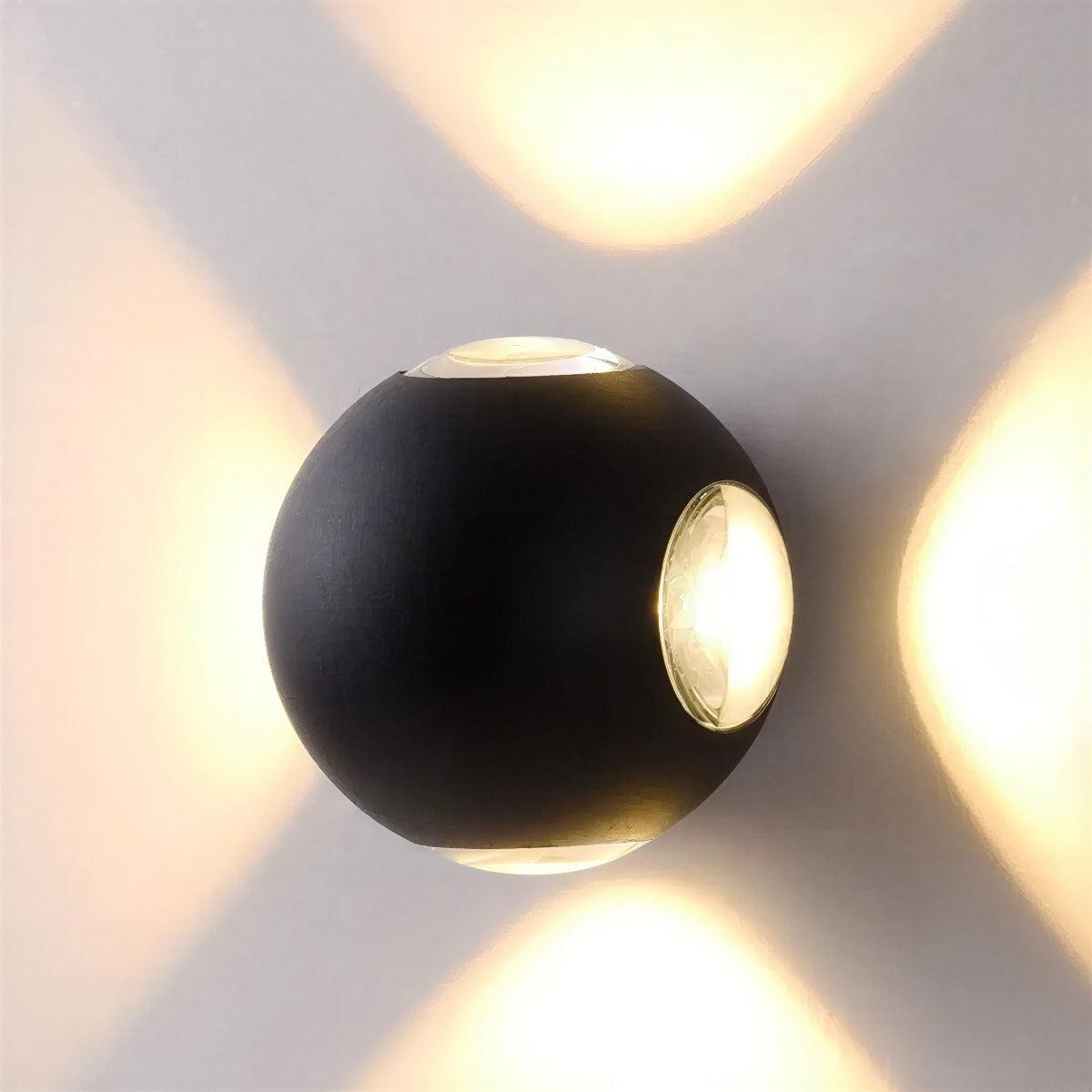 Outdoor Wall Light With Multi Beam Starburst And Geometric Pattern Effect
