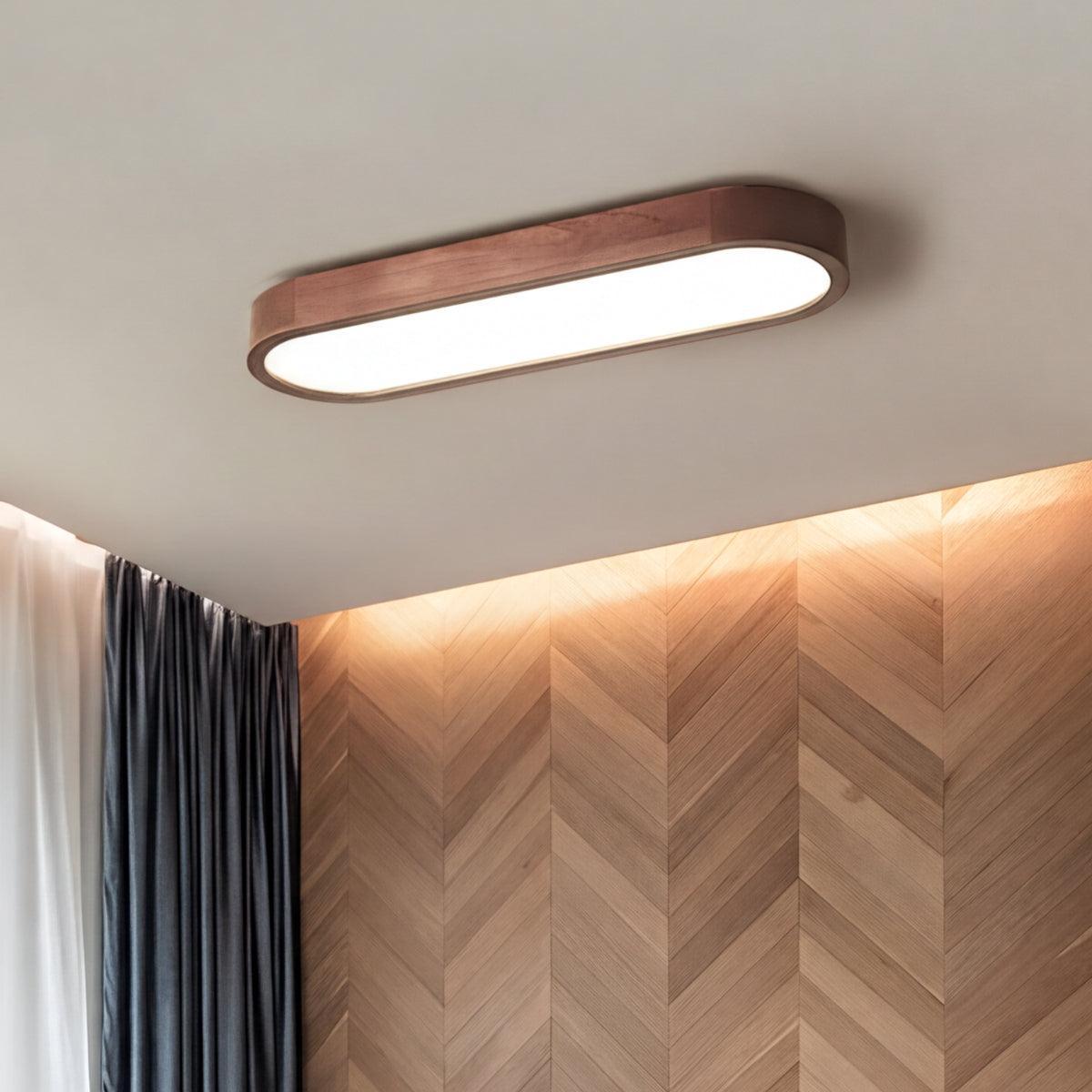Oval Shaped Flush Mount Ceiling Light With Modern LED Linear Design