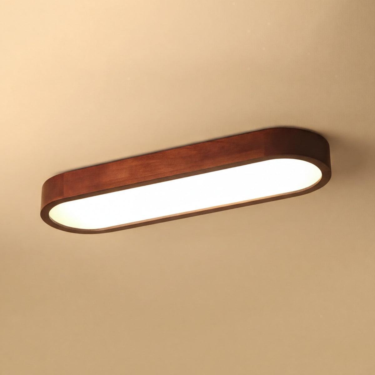 Oval Shaped Flush Mount Ceiling Light With Modern LED Linear Design
