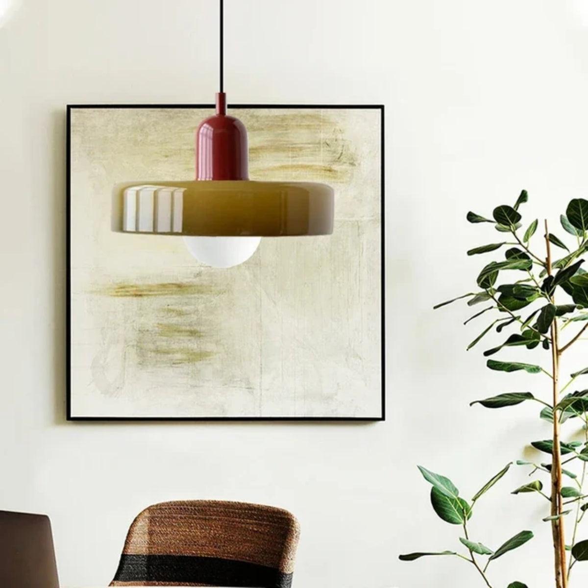 Pendant Light Fixture With Bauhaus And Retro Design