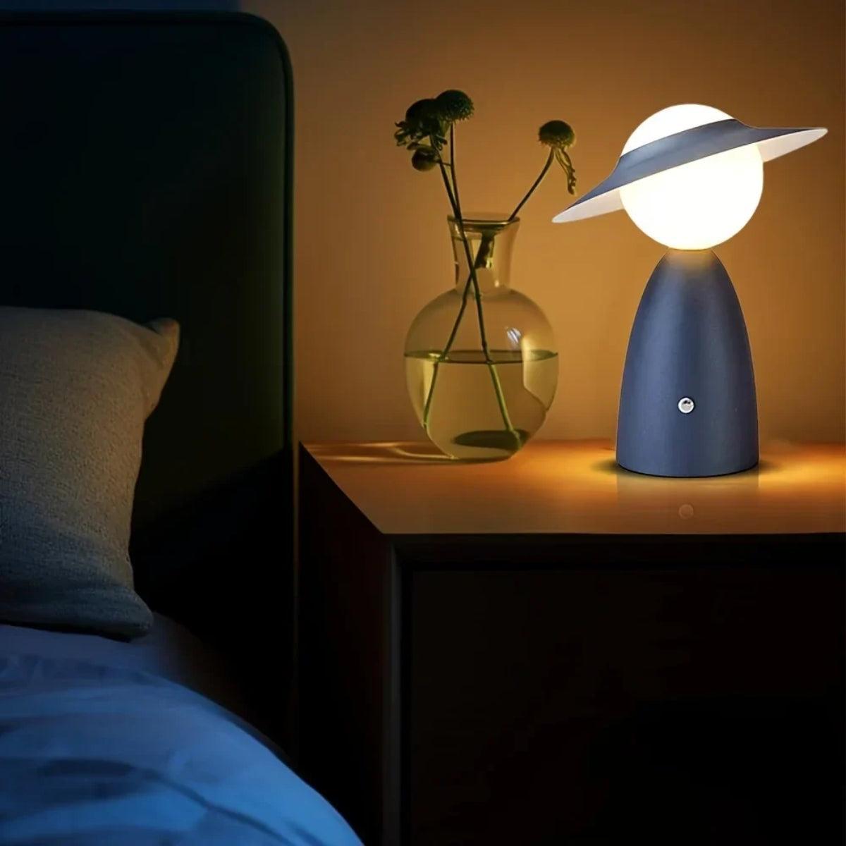 Person Styled Touch Control Table Lamp With Rechargeable Wireless Base