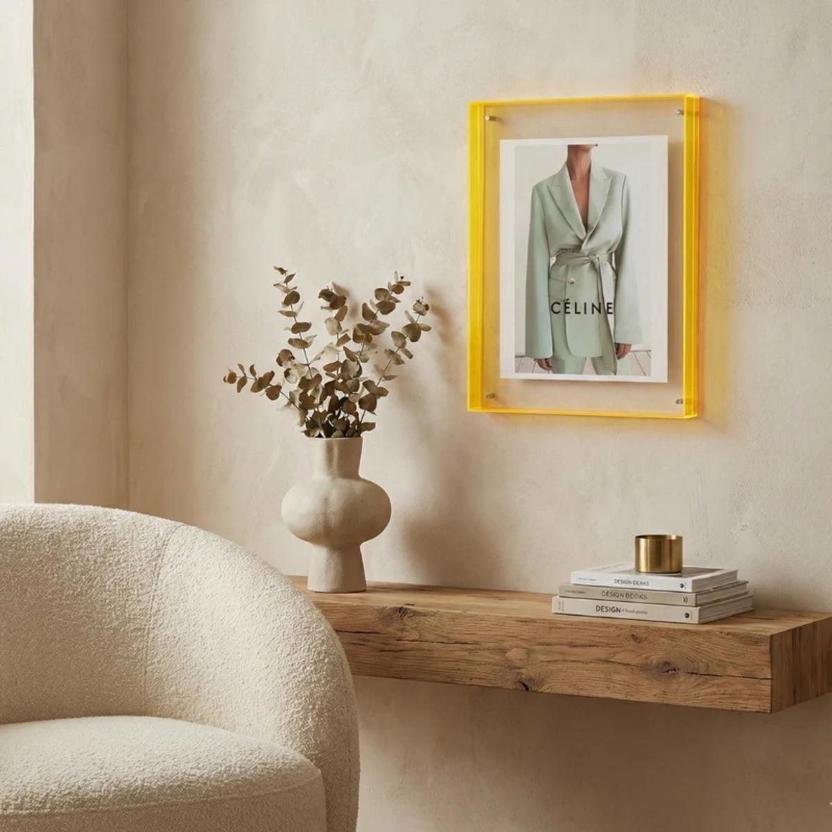 Picture Frame With Coloured Edge Design For Photos And Art