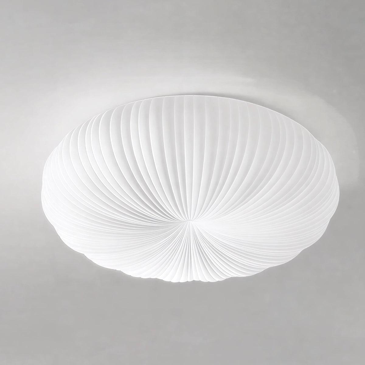 Pleated Radial Donut LED Flush Mount Ceiling Light With Dimmable Function And Remote Control