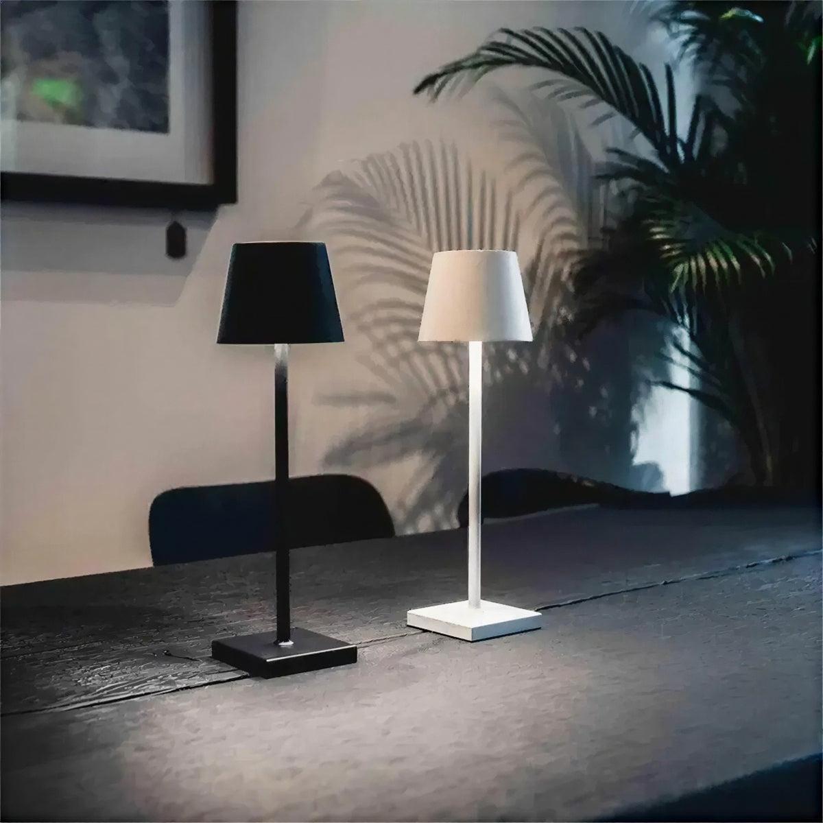 Portable Rechargeable Table Lamp With Dimmable Touch Control Battery Powered Light