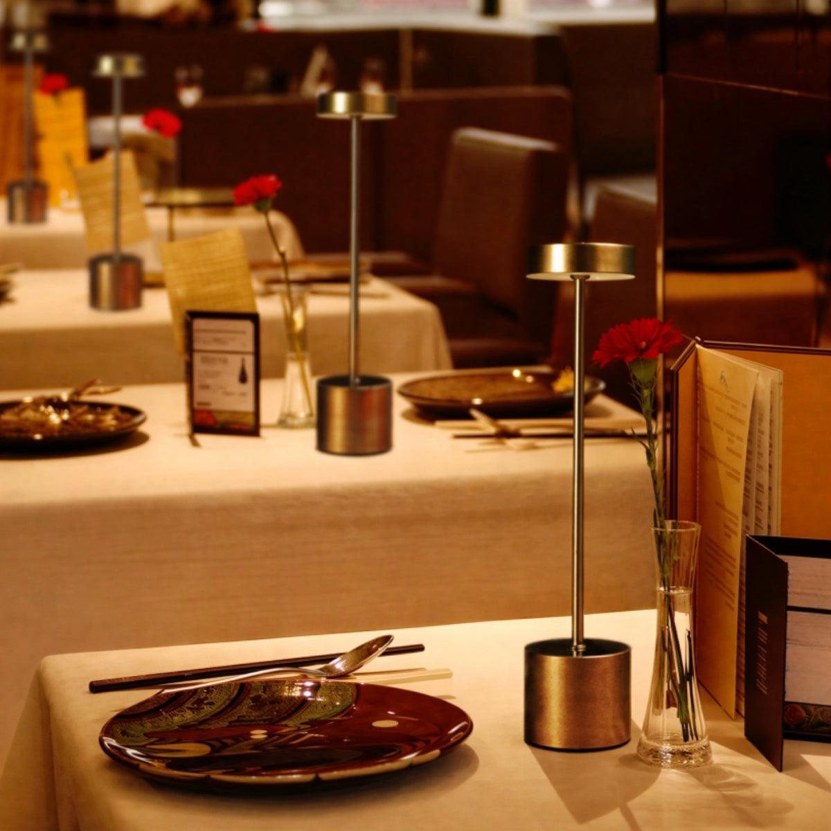Portable Restaurant Table Light With Rechargeable Battery And Touch Dimming Control