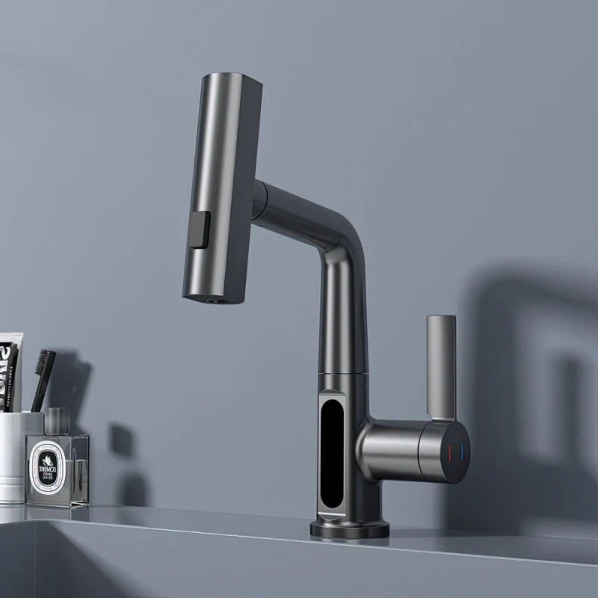 Pull Out Kitchen Mixer Tap With Temperature Display