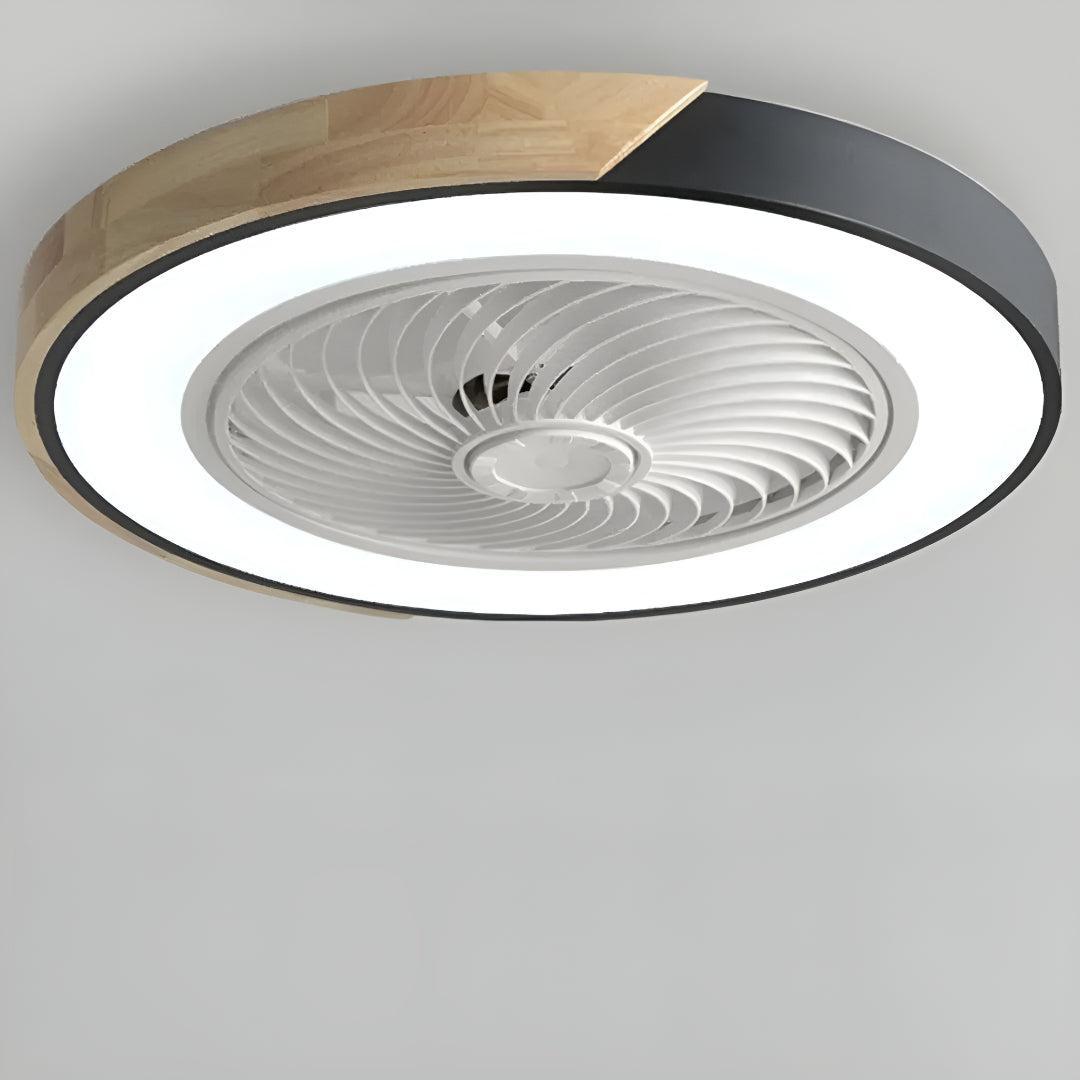 Quiet Semi Flush Bladeless Ceiling Fan Light and Remote Control
