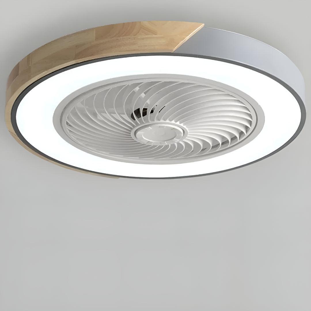Quiet Semi Flush Bladeless Ceiling Fan Light and Remote Control