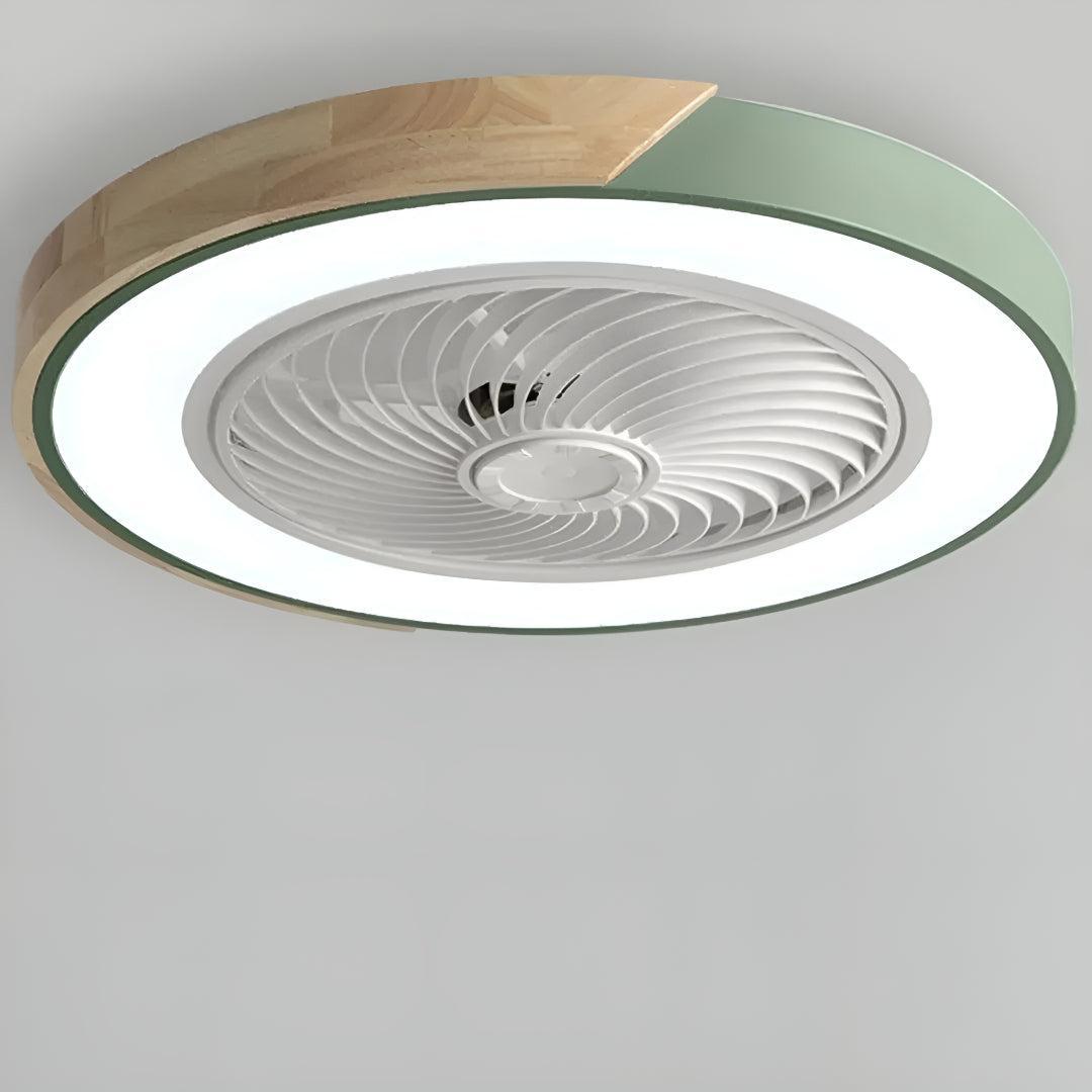 Quiet Semi Flush Bladeless Ceiling Fan Light and Remote Control