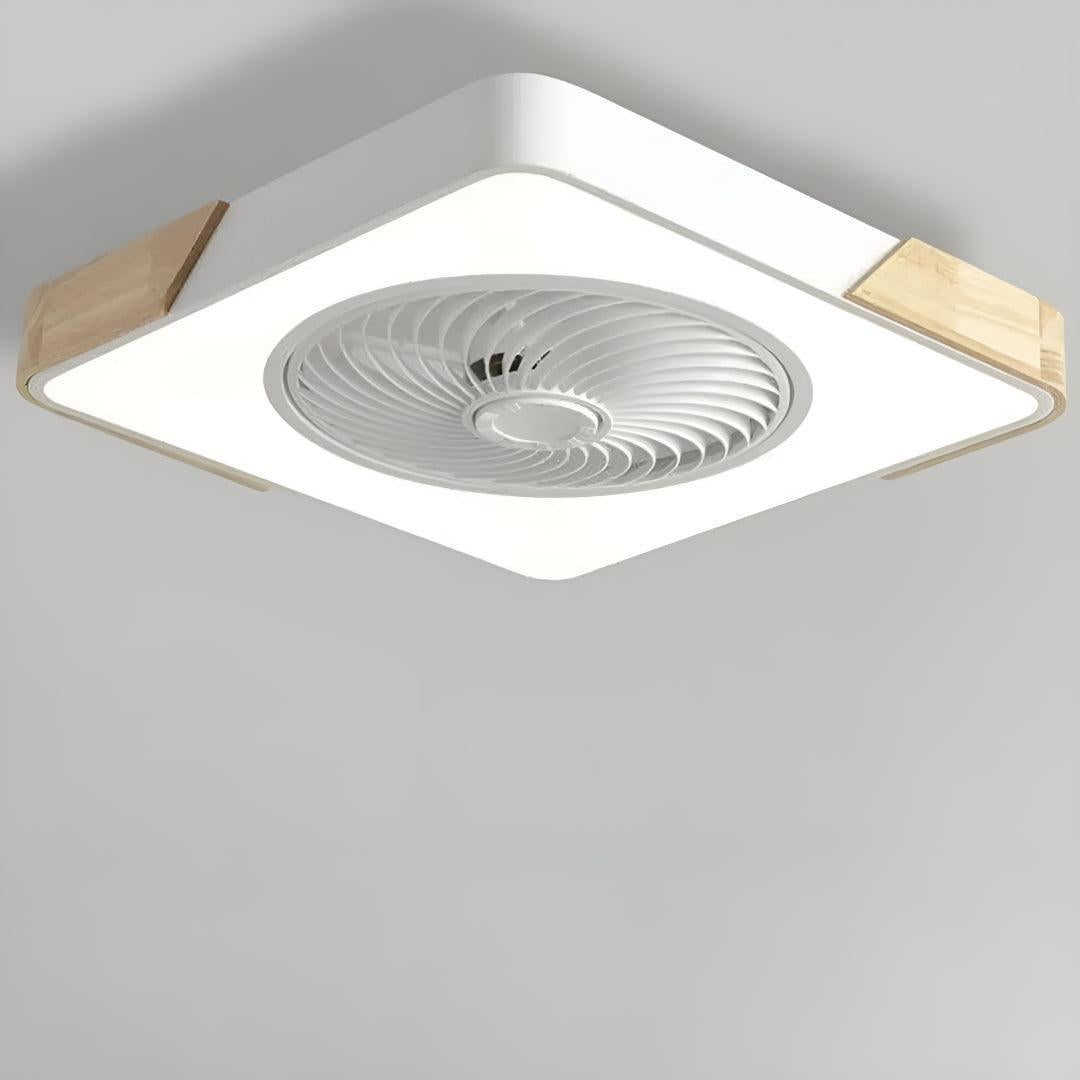 Quiet Semi Flush Bladeless Ceiling Fan Light and Remote Control