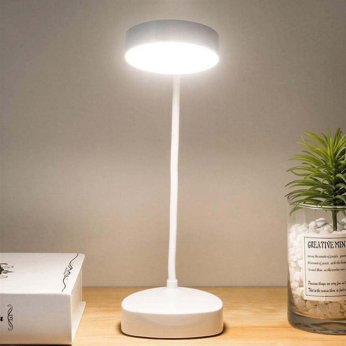 Rechargeable Bedside Table Lamp With Adjustable Gooseneck And Touch Sensor