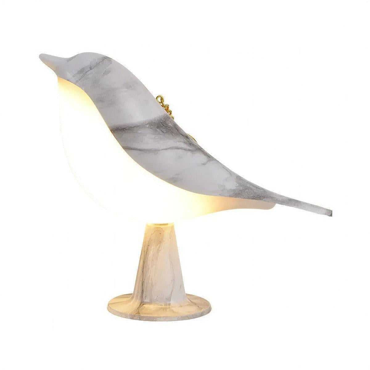 Rechargeable Bird Styled Wooden Table Lamp With Battery Operation And Touch Control