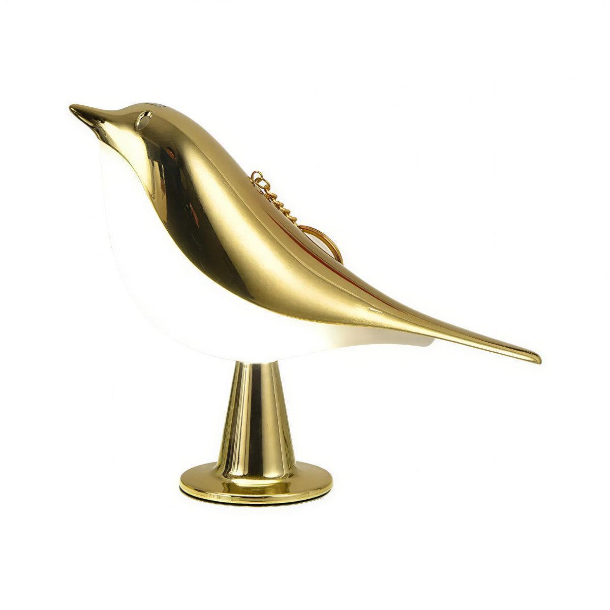 Rechargeable Bird Styled Wooden Table Lamp With Battery Operation And Touch Control