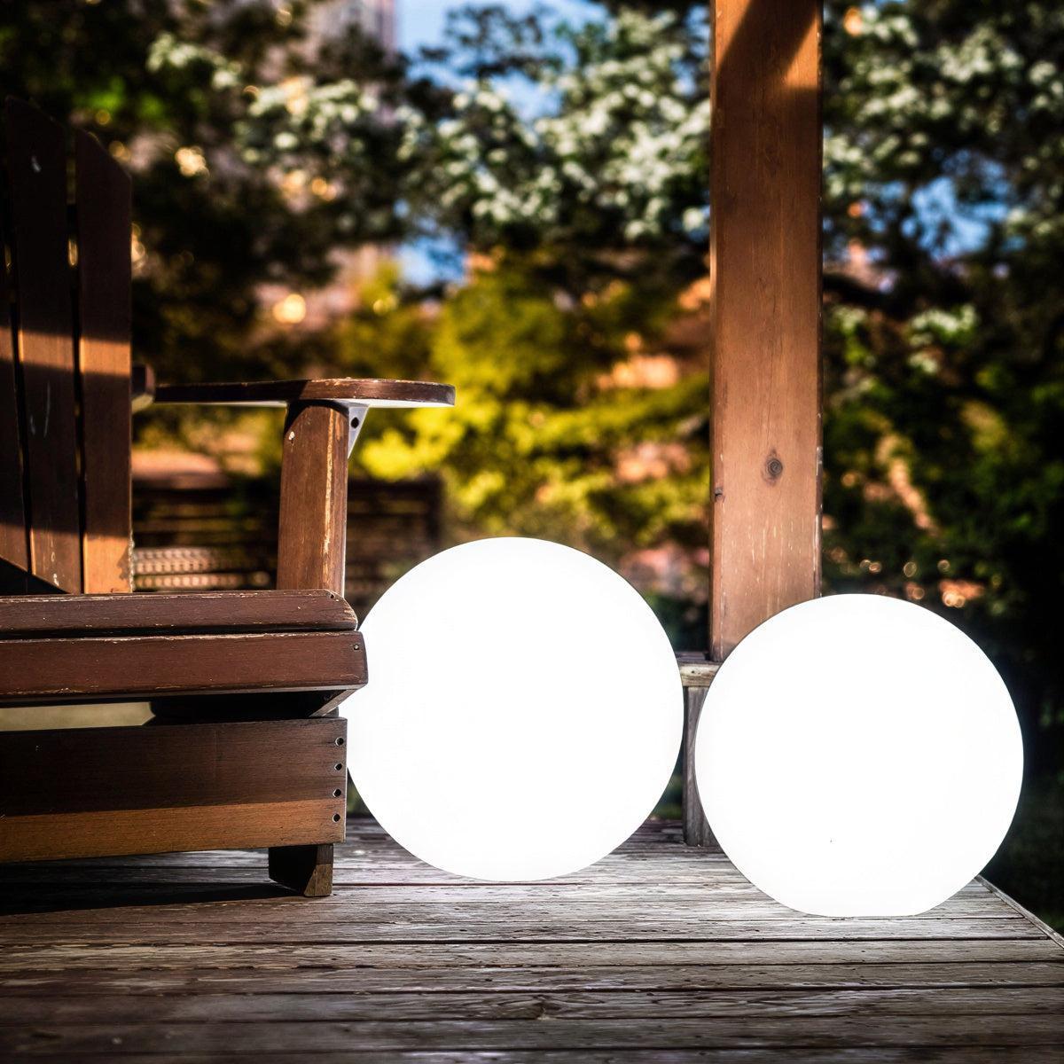 Rechargeable Spherical Outdoor Globe Floor Lamp With Remote Control