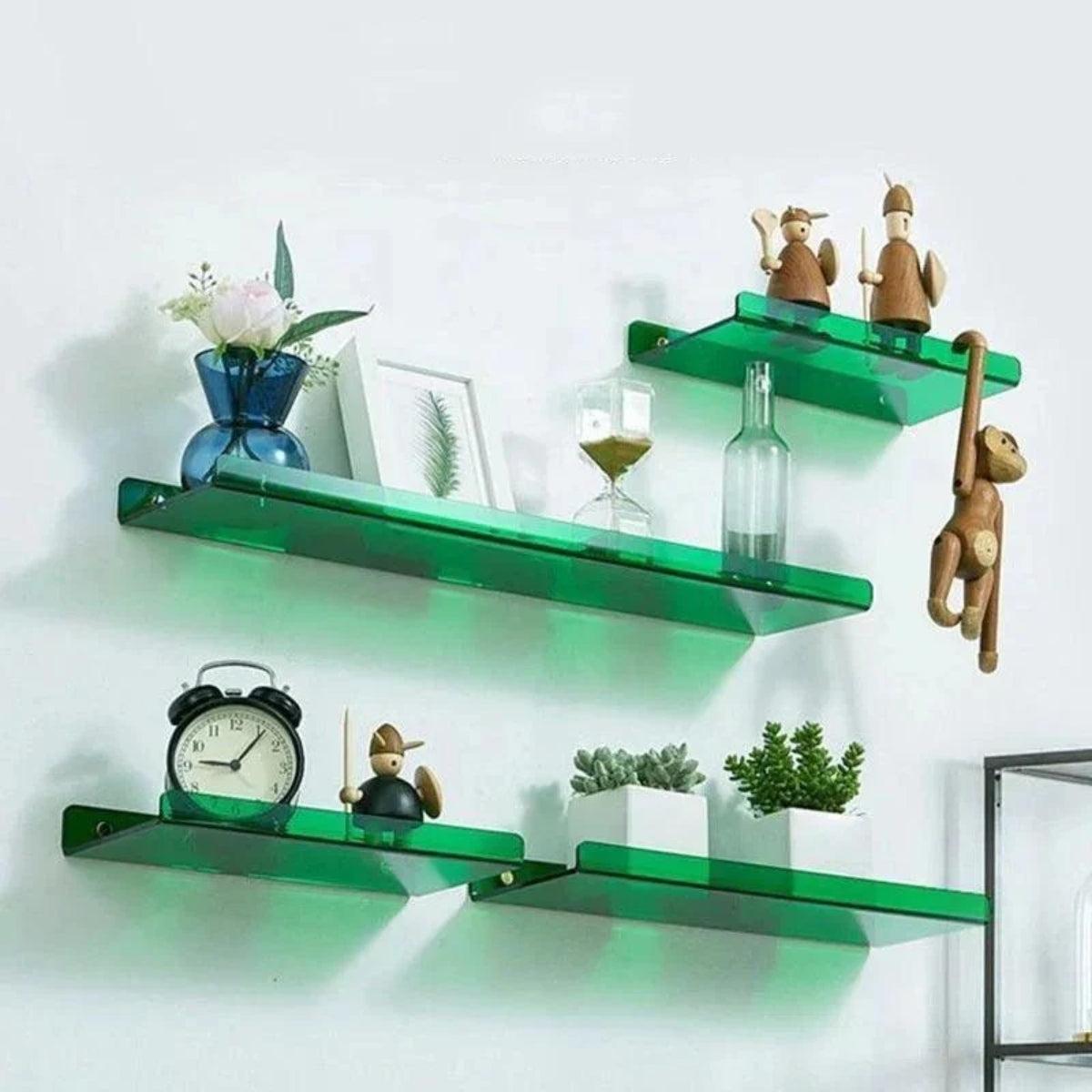 Retro Acrylic Floating Wall Shelf For Home Storage And Display