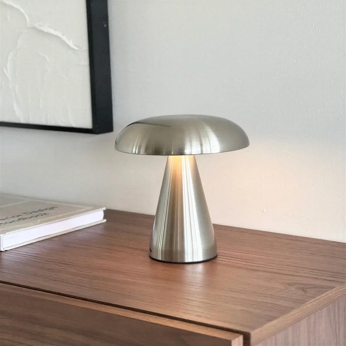 Retro Mushroom Styled Rechargeable Table Lamp With Battery Operated Light