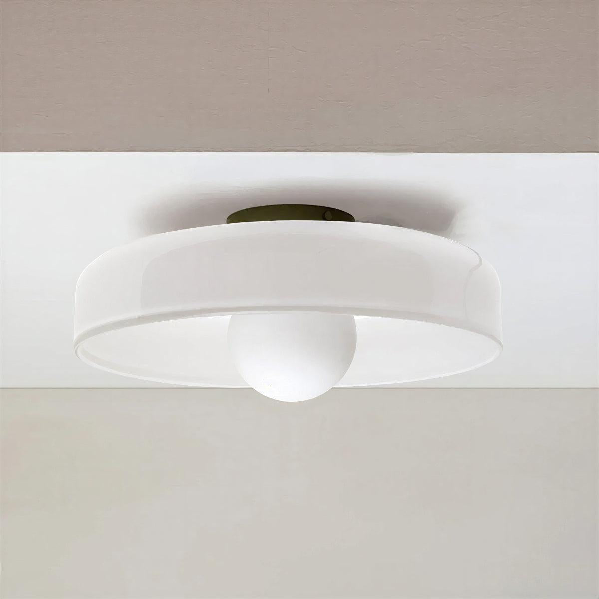 Round Flush Mount Bauhaus Styled Ceiling Light With Ambient Glow