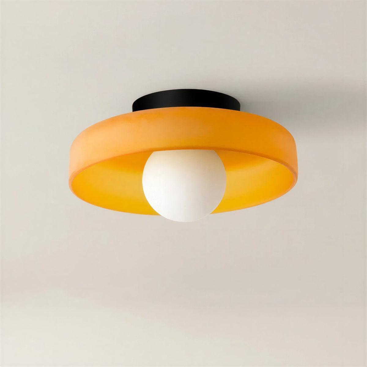 Round Flush Mount Bauhaus Styled Ceiling Light With Ambient Glow