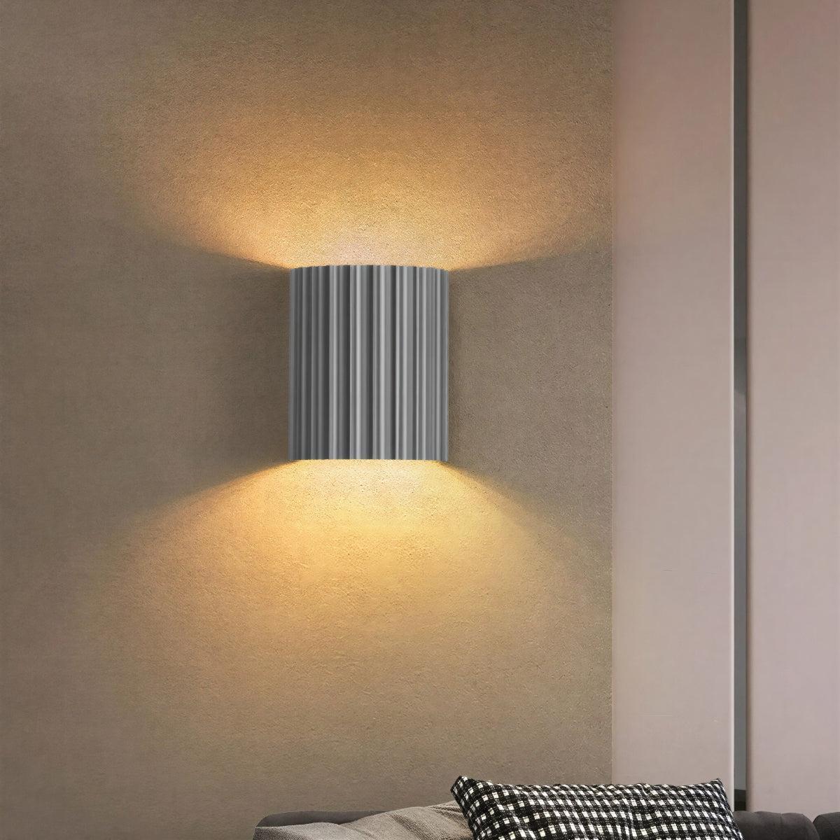 Round Fluted Wall Lamp With Up Down Lighting
